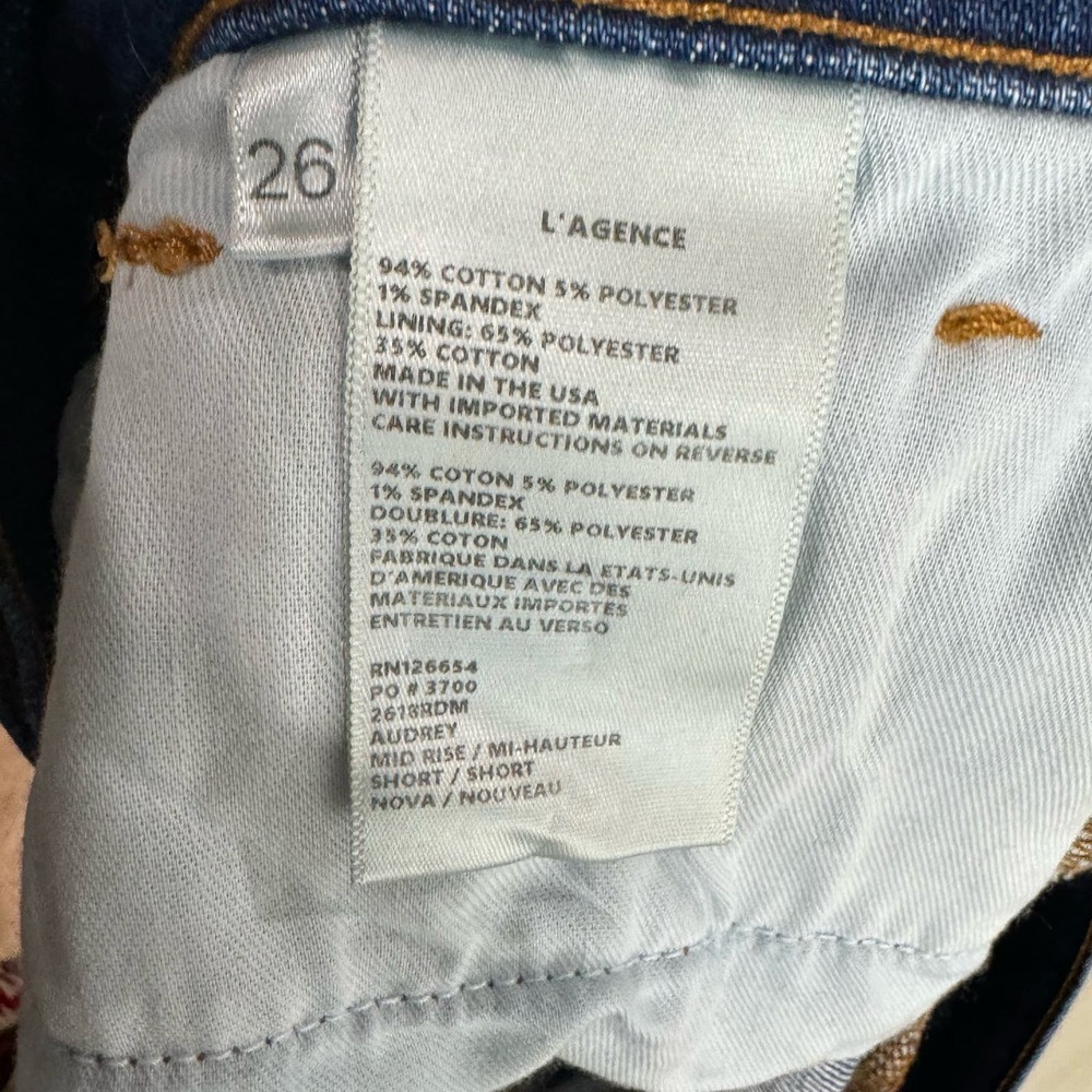 L'Agence Women's Blue Audrey Mid-Rise Short Size 26 NWT - Picture 9 of 11